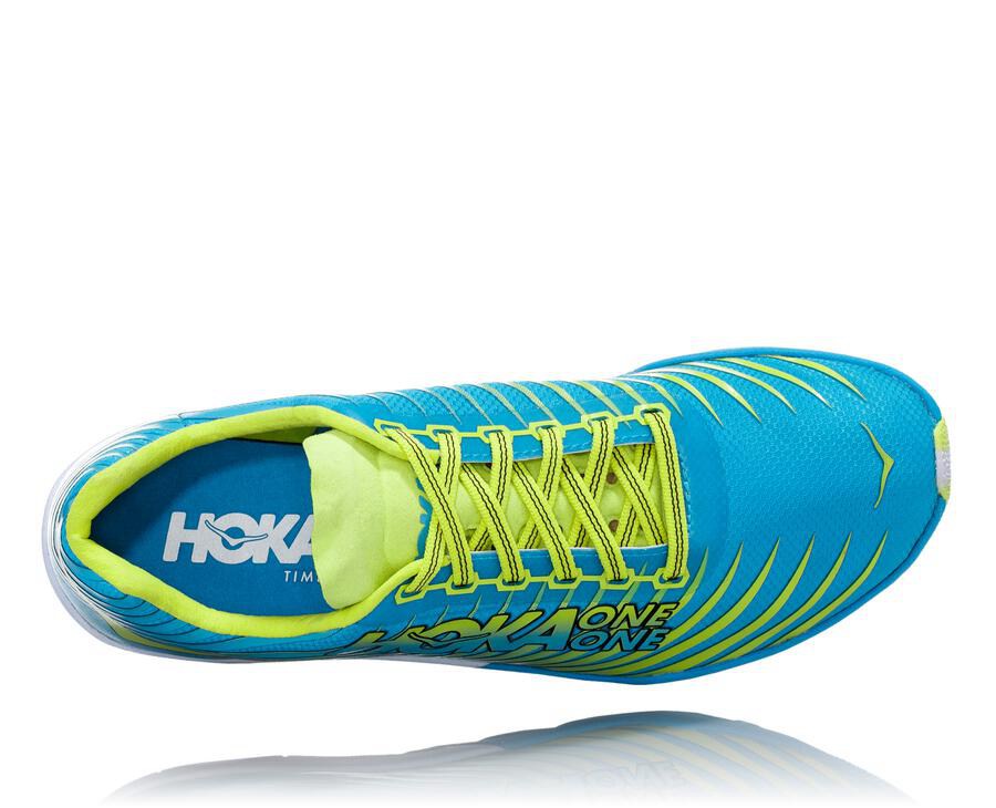 Spikes Atletismo Hoka One One Hombre Azules/Verdes - Evo Xc - YPEL68973